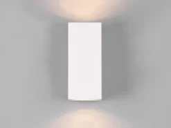 Eckige Außenwandleuchte Up and Down Weiß mit GU10 LED, Höhe 15cm