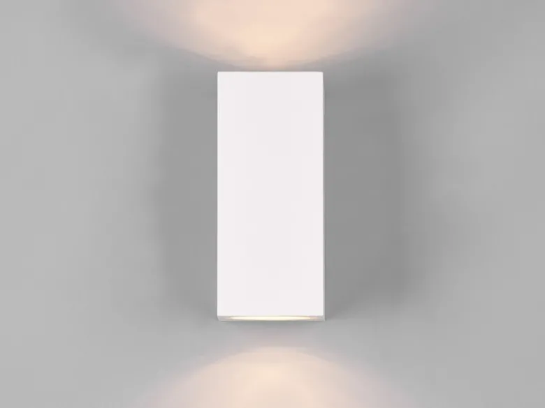 Eckige Außenwandleuchte Up and Down Weiß mit GU10 LED, Höhe 15cm