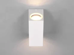 Eckige Außenwandleuchte Up and Down Weiß mit GU10 LED, Höhe 15cm
