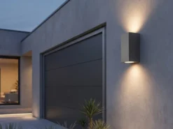 Eckige Außenwandleuchte Up and Down Anthrazit mit GU10 LED, Höhe 15cm