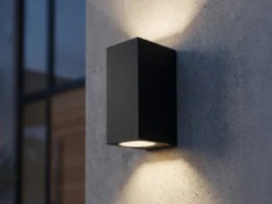 Eckige Außenwandleuchte Up and Down Anthrazit mit GU10 LED, Höhe 15cm