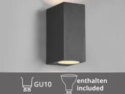 Eckige Außenwandleuchte Up and Down Anthrazit mit GU10 LED, Höhe 15cm