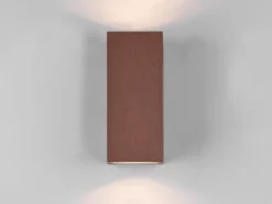 Eckige Außenwandleuchte Up and Down Rostoptik mit GU10 LED, Höhe 15cm