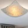 Eckige Deckenleuchte SPIRELLI Glas mit modernem Dekor, Quadrat 40cm