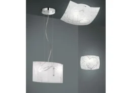 Eckige Deckenleuchte SPIRELLI Glas mit modernem Dekor, Quadrat 30cm