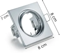 Eckige Einbaustrahler Decke im 4er Set schwenkbar Silber Chrom GU10