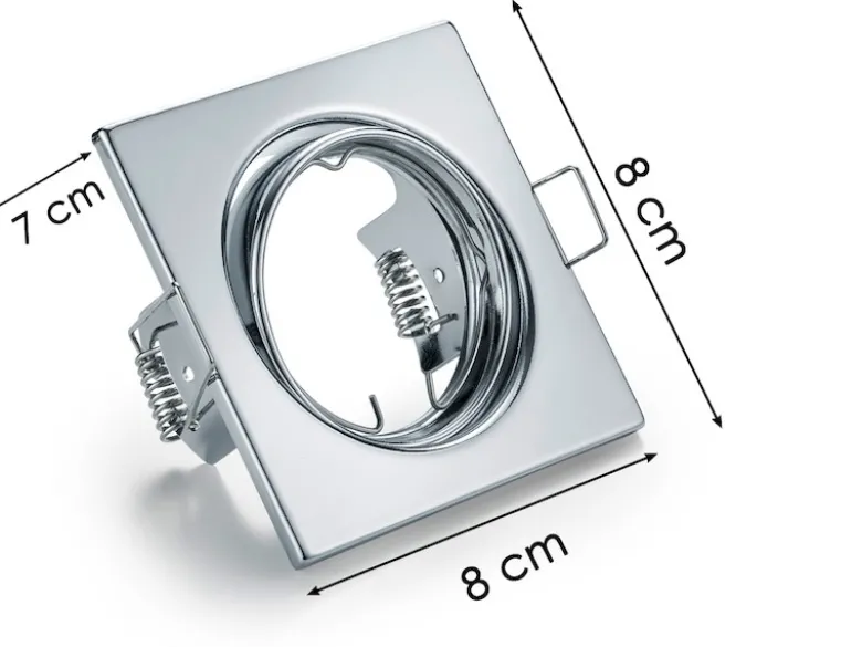 Eckige Einbaustrahler Decke im 4er Set schwenkbar Silber Chrom GU10