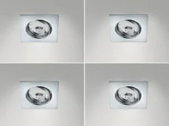 Eckige Einbaustrahler Decke im 4er Set schwenkbar Silber Chrom GU10