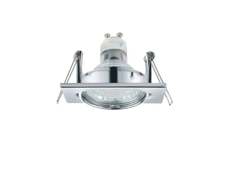 Eckige Einbaustrahler Decke im 4er Set schwenkbar Silber Chrom GU10
