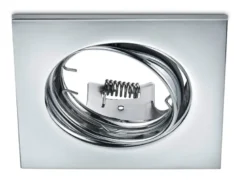 Eckige Einbaustrahler Decke im 4er Set schwenkbar Silber Chrom GU10