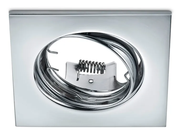 Eckige Einbaustrahler Decke im 4er Set schwenkbar Silber Chrom GU10
