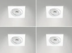 Eckige Einbaustrahler Decke im 4er Set schwenkbar Weiß matt GU10