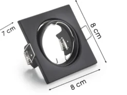 Eckige Einbaustrahler Decke im 4er Set schwenkbar Schwarz matt GU10