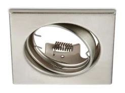 Eckige Einbaustrahler Decke im 4er Set schwenkbar Silber matt GU10