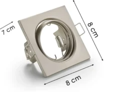 Eckige Einbaustrahler Decke im 4er Set schwenkbar Silber matt GU10