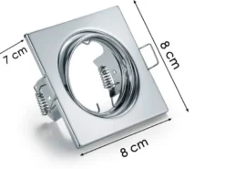 Eckige Einbaustrahler Decke JURA 3er Set schwenkbar Silber Chrom GU10