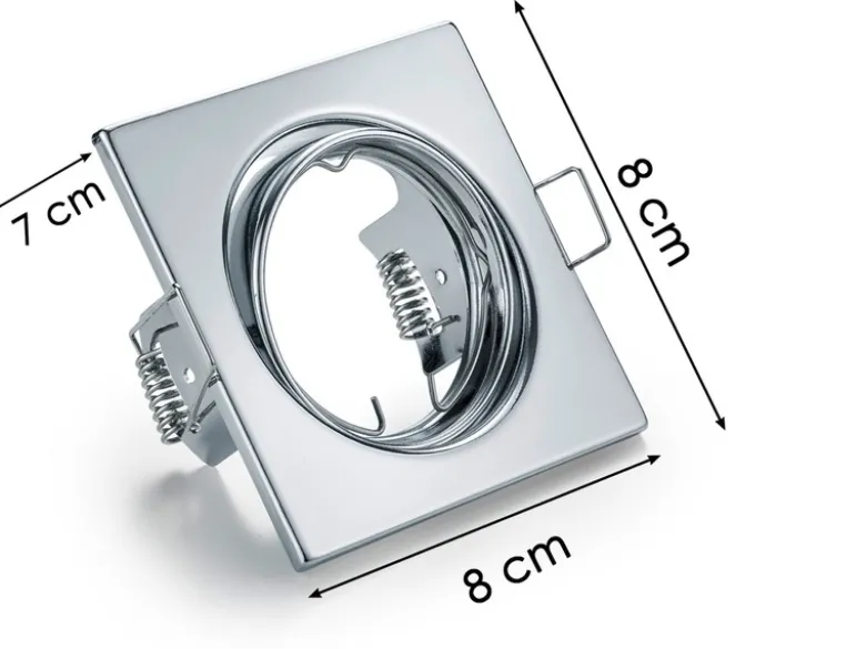 Eckige Einbaustrahler Decke JURA 3er Set schwenkbar Silber Chrom GU10