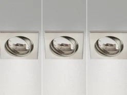 Eckige Einbaustrahler Decke JURA 3er Set schwenkbar Silber matt GU10