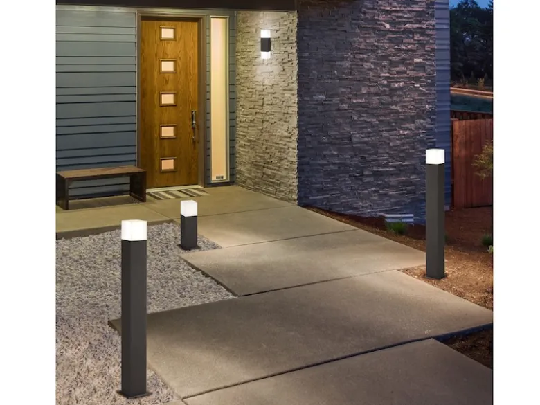 Eckige LED Außenwandlampe 2er Set Anthrazit IP44 - Außenbeleuchtung für Haus
