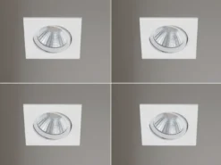 Eckige LED Einbaustrahler Decke im 4er Set schwenkbar dimmbar Weiß matt 5,5W