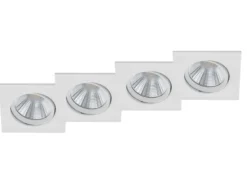 Eckige LED Einbaustrahler Decke im 4er Set schwenkbar dimmbar Weiß matt 5,5W
