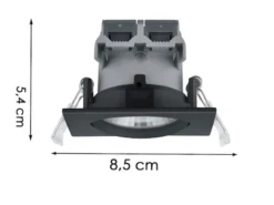 Eckige LED Einbaustrahler Decke im 4er Set schwenkbar dimmbar Schwarz matt 5,5W