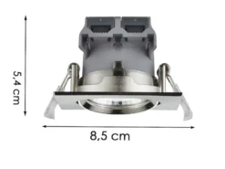 Eckige LED Einbaustrahler Decke im 4er Set schwenkbar dimmbar Nickel matt 5,5W
