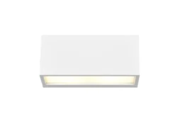 Eckige LED Up & Downlight Außenwandleuchte Weiß, Breite 25cm