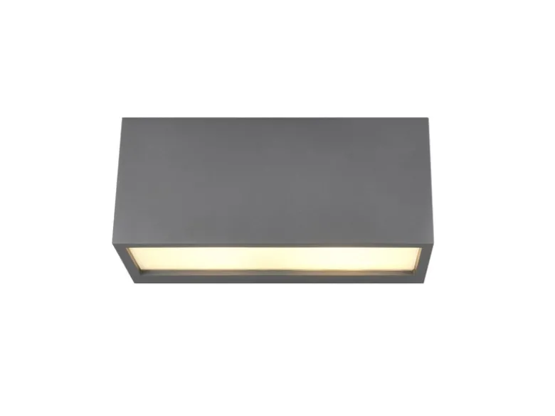 Eckige LED Up & Downlight Außenwandleuchte Anthrazit, Breite 25cm
