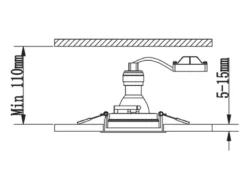 Eckiger Deckeneinbaustrahler KENAI Schwarz matt, schwenkbar 9,2 x 9,2cm
