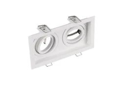 Eckiger 2-flammiger Deckeneinbaustrahler KENAI Weiß, schwenkbar 17,2 x 9,2cm