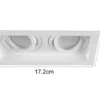 Eckiger 2-flammiger LED Deckeneinbaustrahler Weiß, schwenkbar 17,2 x 9,2cm
