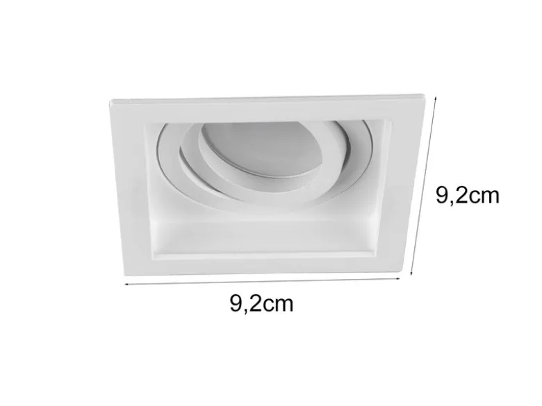 Eckiger LED Deckeneinbaustrahler Weiß matt, schwenkbar 9,2 x 9,2cm