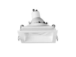 Eckiger LED Deckeneinbaustrahler Weiß matt, schwenkbar 9,2 x 9,2cm