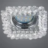 Eckiger LED Deckeneinbaustrahler in Silber Chrom mit Kristallglas 10 x 10cm