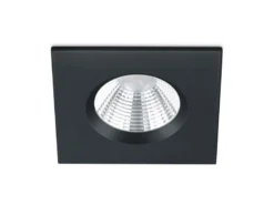 Eckiger LED Deckeneinbaustrahler ZAGROS dimmbar in Schwarz matt, IP65