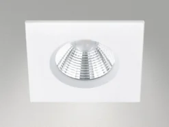 Eckiger LED Deckeneinbaustrahler ZAGROS dimmbar in Weiß matt, IP65