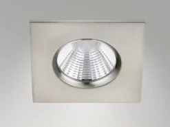 Eckiger LED Deckeneinbaustrahler ZAGROS dimmbar in Silber matt, IP65