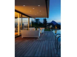 Eckiger LED Deckeneinbaustrahler ZAGROS dimmbar in Silber Chrom, IP65
