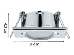 Eckiger LED Einbaustrahler Decke 3er Set Spot schwenkbar Chrom glänzend 5 Watt