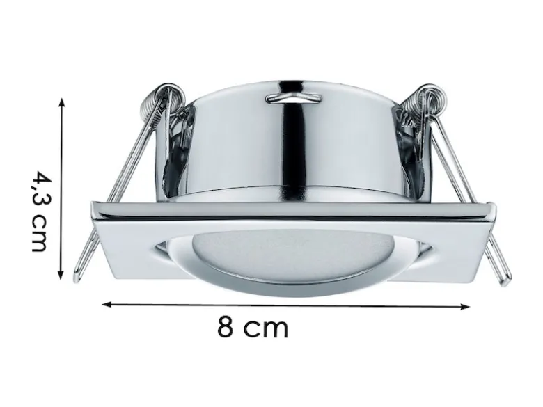 Eckiger LED Einbaustrahler Decke 3er Set Spot schwenkbar Chrom glänzend 5 Watt
