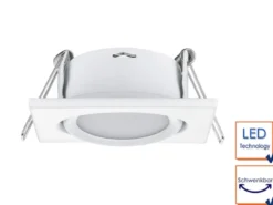Eckiger LED Einbaustrahler RILA Decke 3er Set Spot schwenkbar Weiß matt 5 Watt