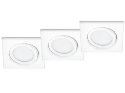 Eckiger LED Einbaustrahler RILA Decke 3er Set Spot schwenkbar Weiß matt 5 Watt