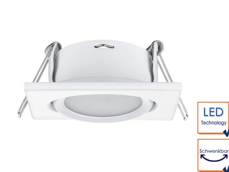 Eckiger LED Einbaustrahler RILA schwenkbar Weiß matt 5 Watt - Deckenbeleuchtung
