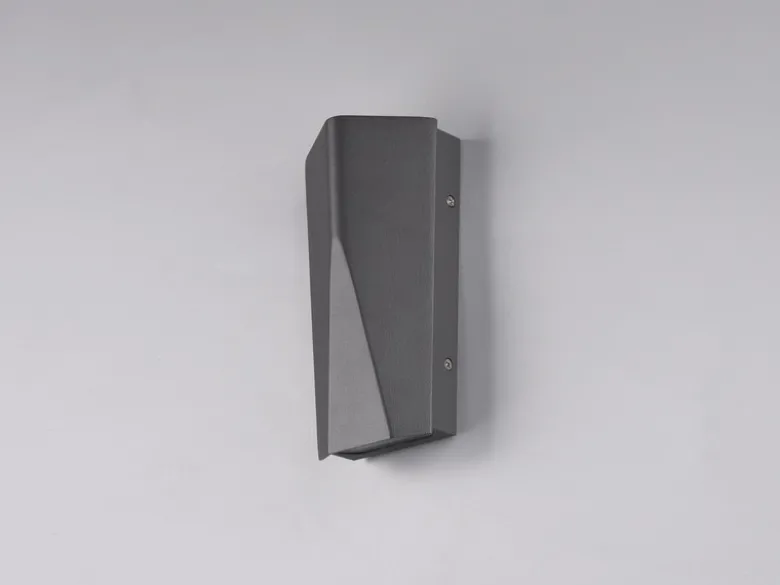 Eckige Up & Down LED Außenwandlampen 2er SET aus Aluminiumguss in Anthrazit