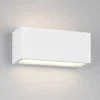 Eckige Up & Downlight Außenwandleuchte MAYENNE Weiß, Breite 25cm