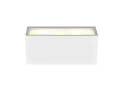 Eckige Up & Downlight Außenwandleuchte MAYENNE Weiß, Breite 25cm