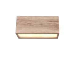 Eckige Up & Downlight Außenwandleuchte MAYENNE Holzoptik, Breite 25cm