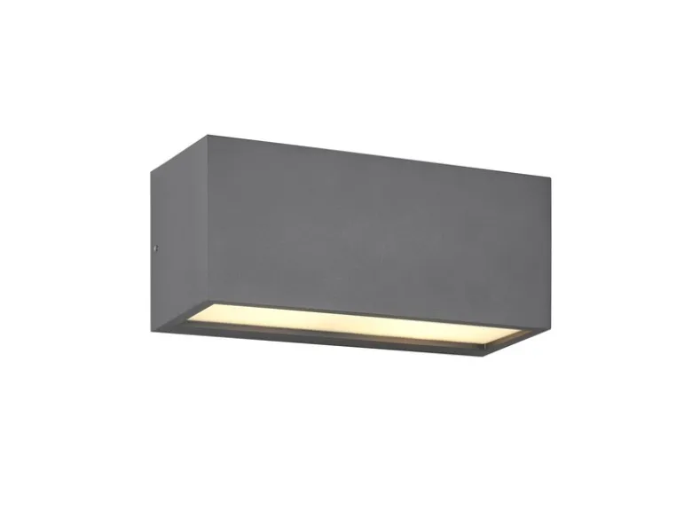 Eckige Up & Downlight Außenwandleuchte MAYENNE Anthrazit, Breite 25cm