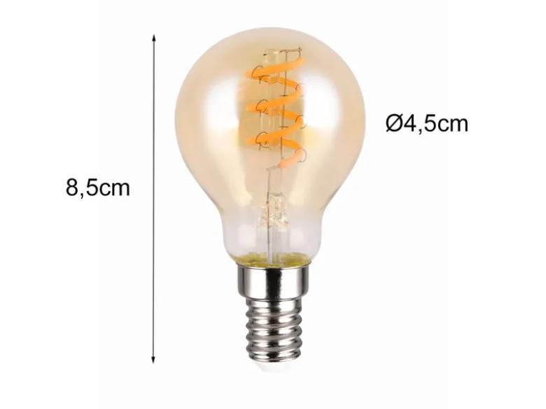 E14 Deko LED - 4 Watt, 180 Lumen, 1800 K warmweiß - Ø4,5cm 3 Stufen Dimmer